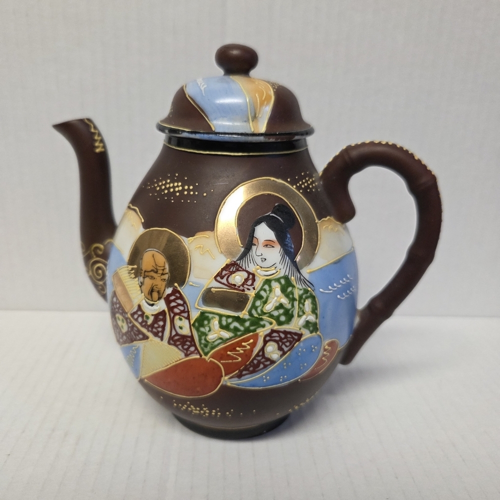 Vintage Japanese Satsuma Ware Pottery Teapot
